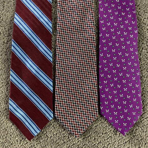 Brooks Brothers Lot of 3 Ties Silk Neck Tie Width 3.25 Inches - Picture 1 of 7